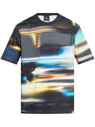 Ps By Paul Smith Abstract-print Shirt In Blue