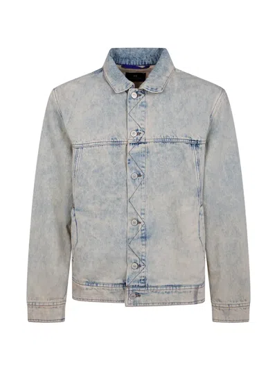 Ps By Paul Smith Acid-wash Denim Jacket In Blue