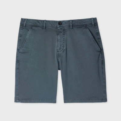 Ps By Paul Smith Anthracite Cotton-twill 'broad Stripe Zebra' Shorts Grey In Blue