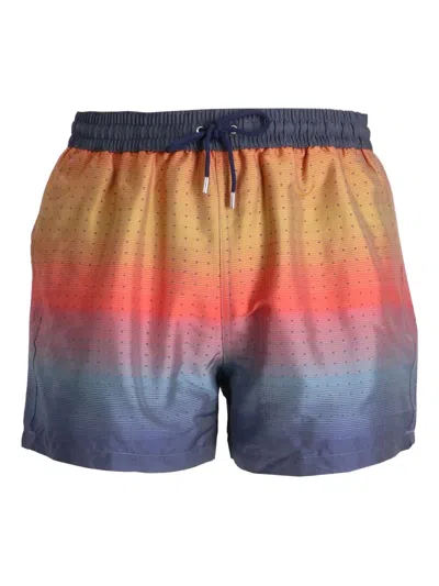 Ps By Paul Smith Artist Stripe Swim Shorts In Yellow
