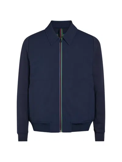 Ps By Paul Smith Artist Stripe-trim Jacket In Blue