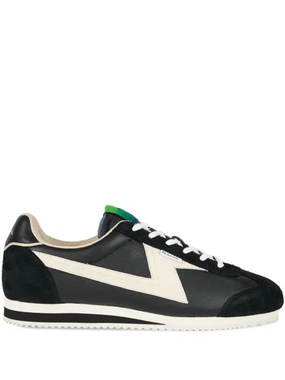 Ps By Paul Smith Atalanta Leather Panelled Sneakers In Black
