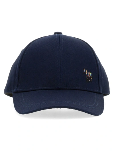 Ps By Paul Smith Baseball Cap With Zebra Logo In Blue