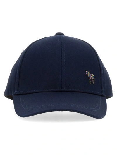 Ps By Paul Smith Baseball Cap With "zebra" Logo In Blue