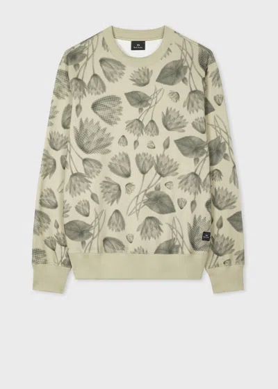 Ps By Paul Smith Beige 'half Tone Floral' Print Sweatshirt Brown