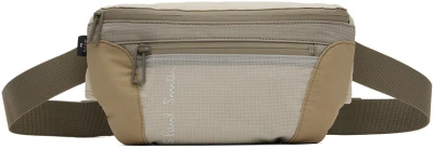 Ps By Paul Smith Beige Paneled Pouch In 63 Browns