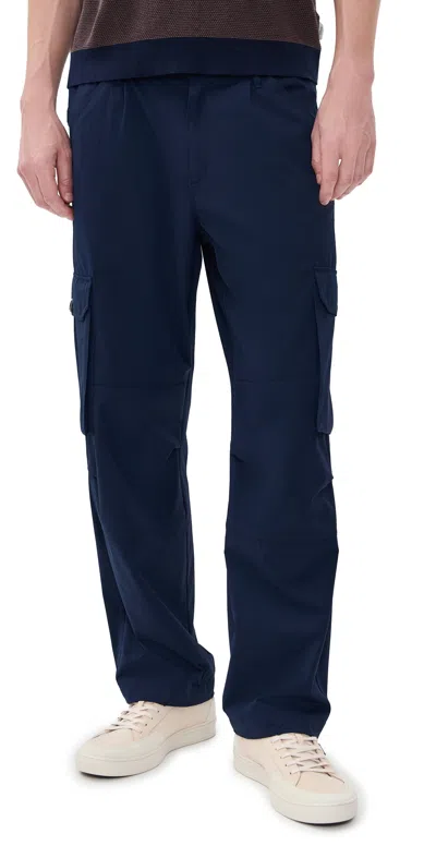 Ps By Paul Smith Bellow Pockets Cargo Trousers Dark Navy In Blue