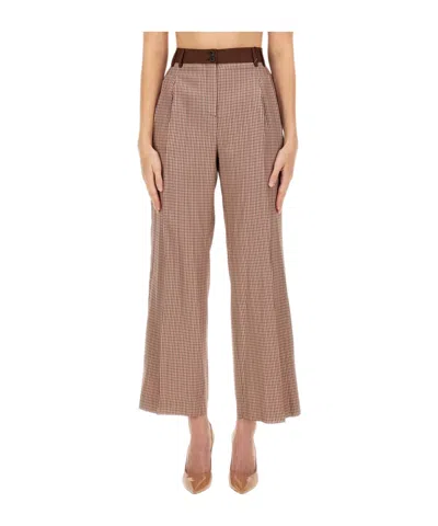 PS BY PAUL SMITH PS PAUL SMITH PLEAT DETAILED CHECK PATTERNED TROUSERS