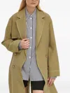 Ps By Paul Smith Belted Stitching Coat In Green