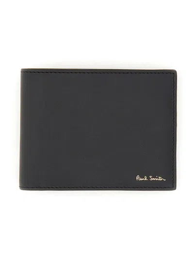 Ps By Paul Smith Bi-fold Leather Wallet In Nero