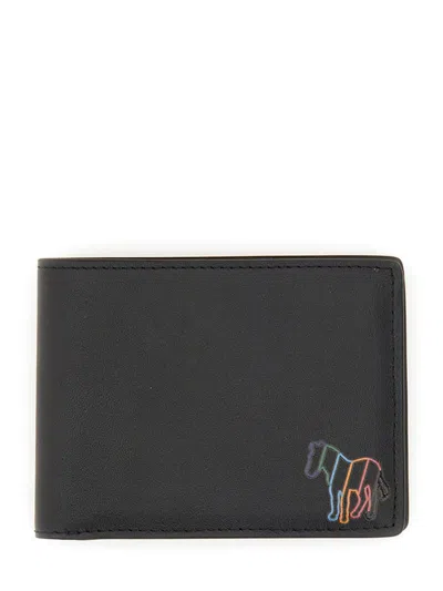 Ps By Paul Smith Bill-fold Wallet Broad Stripe Zebra In Black