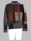 Ps By Paul Smith Black Wool-blend Rich Tone Patchwork Button-up Sweater In Black