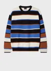 Ps By Paul Smith Black And Blue Stripe Milano Cotton Sweater