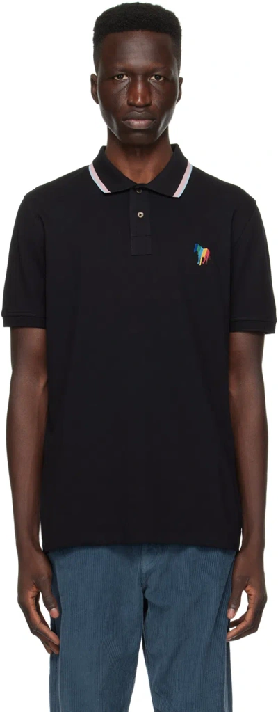 Ps By Paul Smith Black Broad Stripe Zebra Polo In 79 Blacks