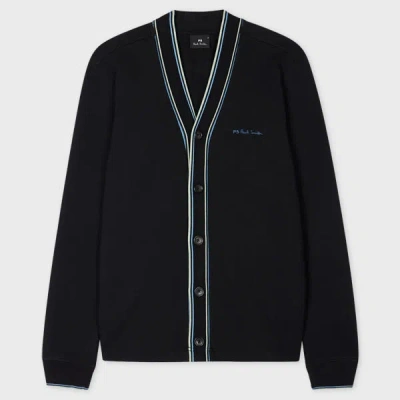 Ps By Paul Smith Black Cotton Jersey Cardigan