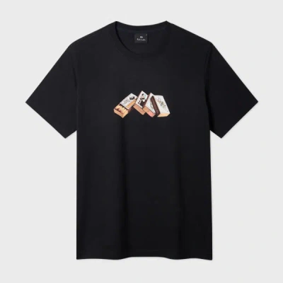 Ps By Paul Smith Black Cotton 'matchboxes' Print T-shirt
