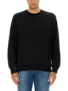 Ps By Paul Smith Black Cotton Sweatshirt With Embossed Design In Black