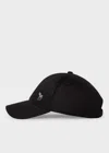 Ps By Paul Smith Black Cotton 'zebra' Logo Baseball Cap In Black