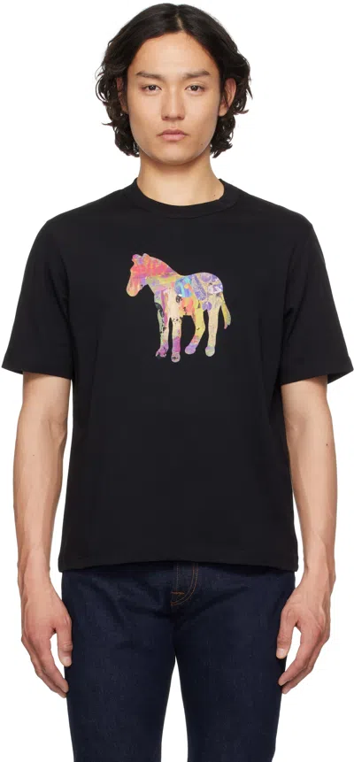 Ps By Paul Smith Zebra Craft Cotton T Shirt In Black
