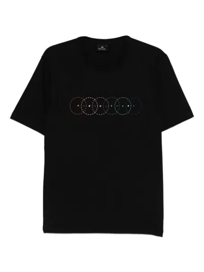 Ps By Paul Smith Ps Paul Smith Circles Organic Cotton T-shirt In Black