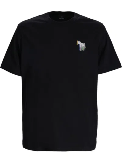 Ps By Paul Smith Black Crewneck Logo T-shirt
