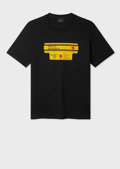 Ps By Paul Smith Black 'cycle Repair Outfit' Print T-shirt