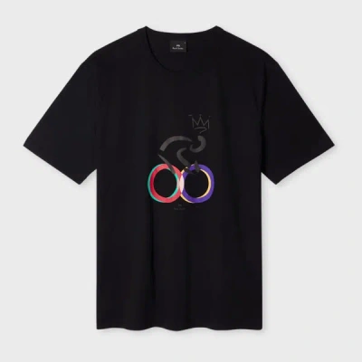 Ps By Paul Smith Black 'cyclist' Print T-shirt
