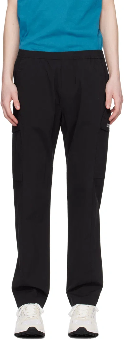 Ps By Paul Smith Black Drawstring Cargo Trousers In 79 Blacks