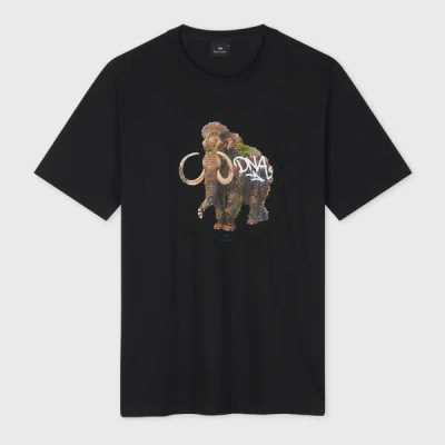 Ps By Paul Smith Black 'graffiti Mammoth' Print T-shirt