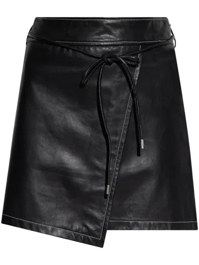 PS BY PAUL SMITH BLACK LEAHTER MINI SKIRT