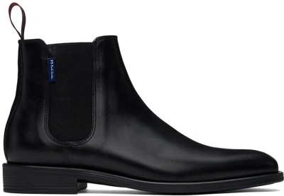 Ps By Paul Smith Black Leather Cedric Boots In 79 Blacks