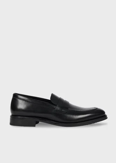 Ps By Paul Smith Black Leather 'pierce' Loafers
