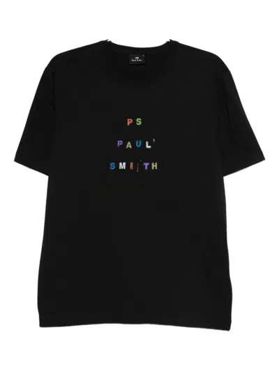 Ps By Paul Smith Black Logo Cotton T-shirt