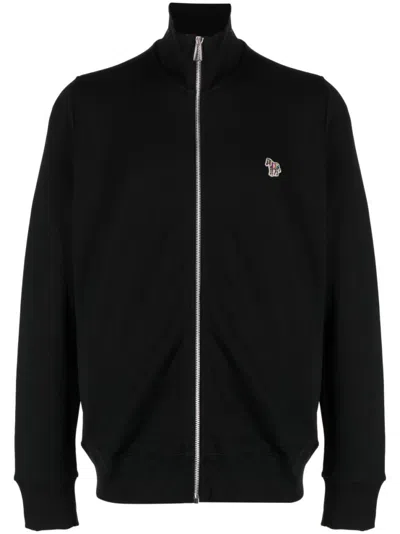 Ps By Paul Smith Black Logo Patch Zip Sweatshirt