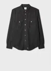 Ps By Paul Smith Black Lyocell-cotton Patch-pocket Shirt In Black