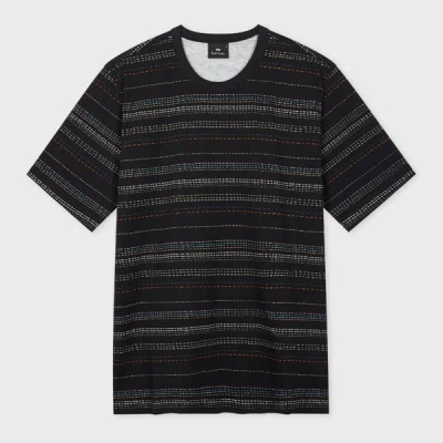 Ps By Paul Smith Black Multi-stripe Cotton T-shirt