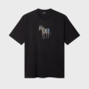 Ps By Paul Smith Black Multicolour Zebra Print T-shirt In Black