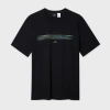 Ps By Paul Smith Black Organic Cotton 'blur Stripe' T-shirt In Black