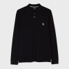 Ps By Paul Smith Long-sleeve Zebra-logo Polo Shirt In Black