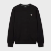 Ps By Paul Smith Black Organic Cotton Zebra Logo Sweater