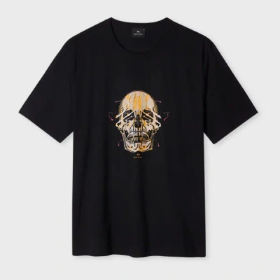 Ps By Paul Smith Black 'painted Skull' Print T-shirt