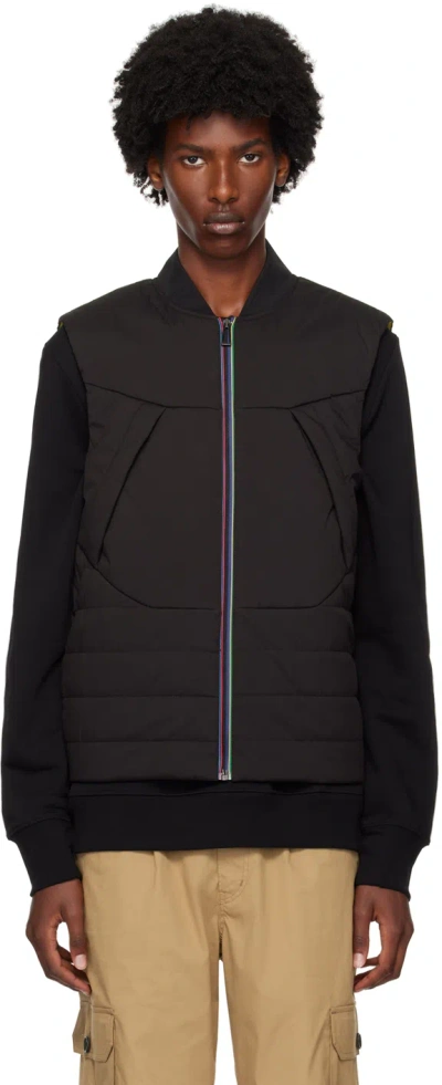 Ps By Paul Smith Black Paneled Vest In 79 Blacks