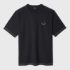 Ps By Paul Smith Black Pigment Dyed 'happy' T-shirt In Black