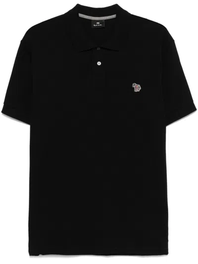 Ps By Paul Smith Ps Paul Smith Slim Fit Polo Shirt In Organic Cotton In Black