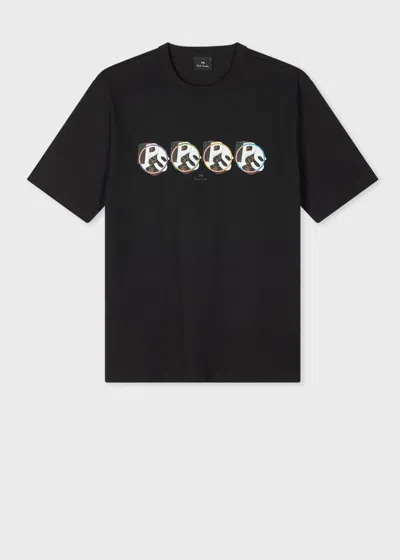 Ps By Paul Smith Black 'ps Circle Logo' Print T-shirt