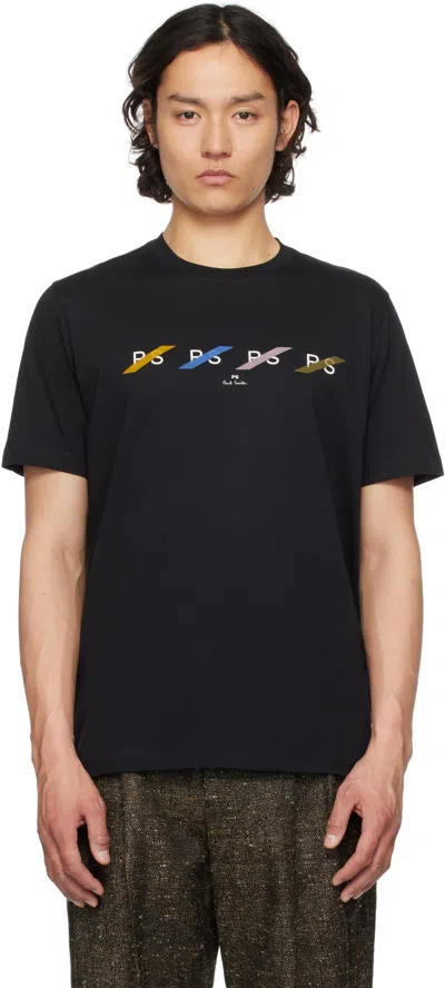 Ps By Paul Smith Black 'ps' Row Multi T-shirt In 79 Black
