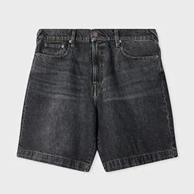 Ps By Paul Smith Black Relaxed-fit Mid-wash Black Denim Shorts
