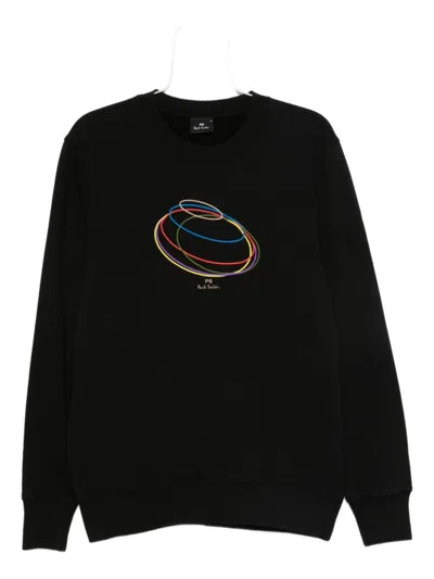 PS BY PAUL SMITH BLACK RINGS COTTON SWEATSHIRT