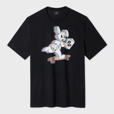 Ps By Paul Smith Black 'skate Bunny' Print T-shirt