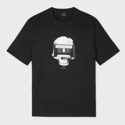 PS BY PAUL SMITH BLACK 'SKULL TAPE' PRINT T-SHIRT